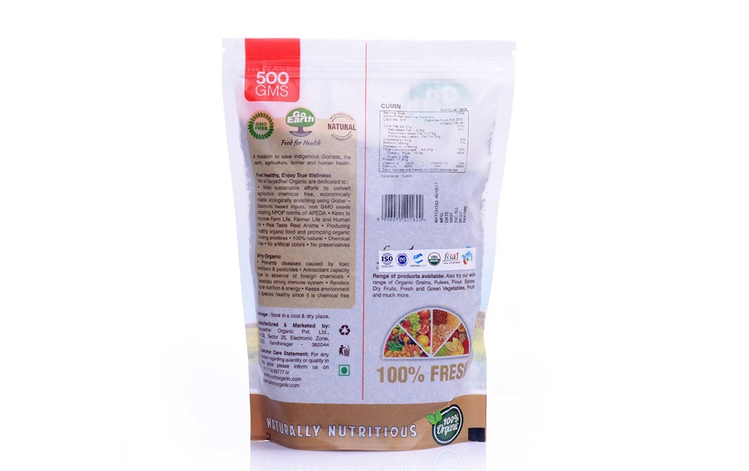 Go Earth Organic Cumin Seed    Pack  500 grams
